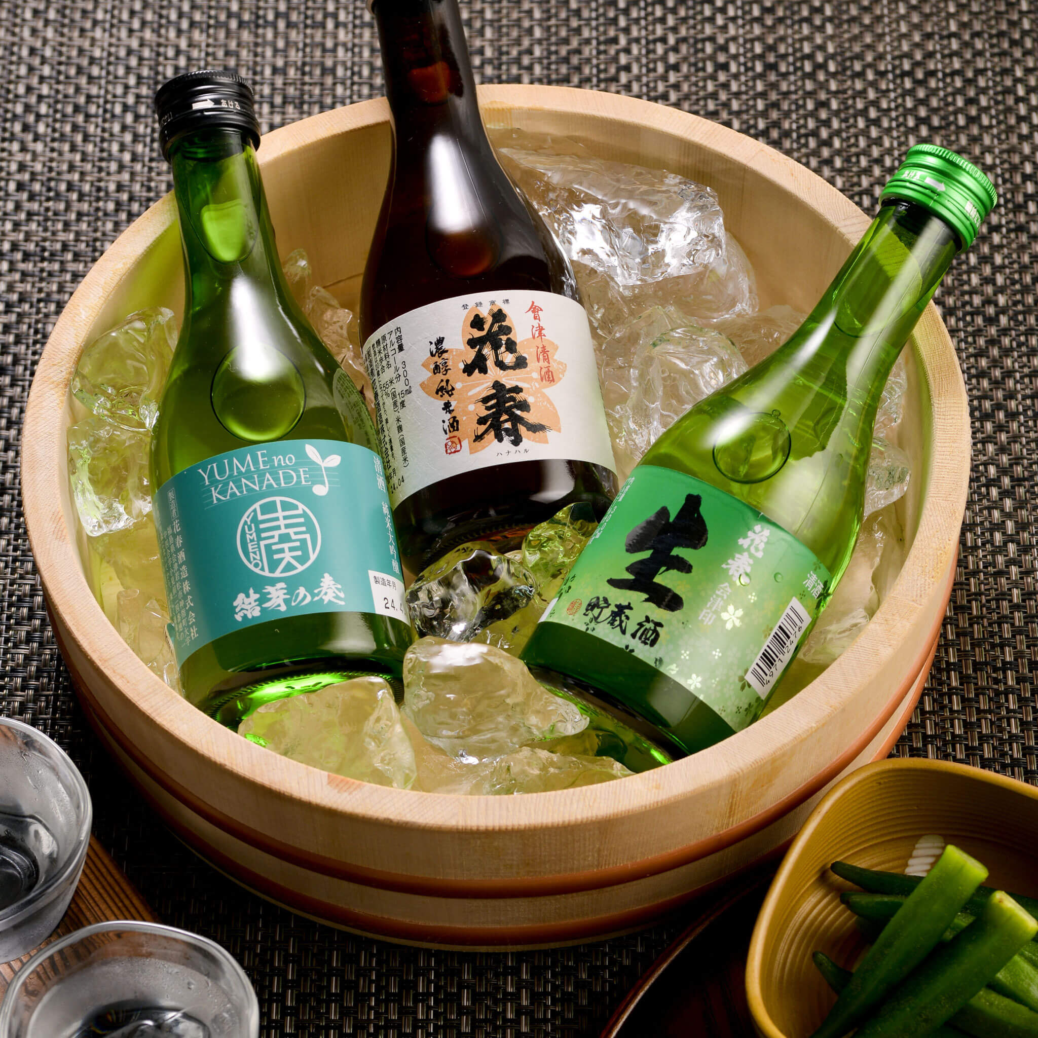 濃醇純米と結芽の奏と生貯の飲み比べ